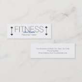 Carte De Visite Mini Moderne Elegant Personal Fitness Trainer Mini Busi (Devant / Derrière)