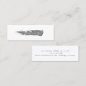 Carte De Visite Mini Moderne Élégant Pinceau Argent Stroke Simple (Devant / Derrière)