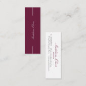 Carte De Visite Mini Moderne Élégant Solliciteur Professionnel Bourgogn (Devant / Derrière)