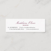 Carte De Visite Mini Moderne Élégant Solliciteur Professionnel Bourgogn (Dos)