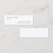 Carte De Visite Mini Moderne Élégante calligraphie Nom Professionnel (Devant / Derrière)