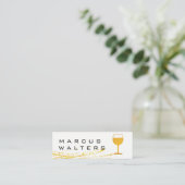 Carte De Visite Mini Moderne Expressif avec Icône de Verre à Vin (Debout devant)