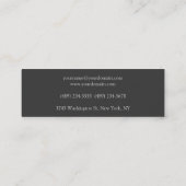 Carte De Visite Mini Moderne Gris Misty Rose Plain unique mince (Dos)