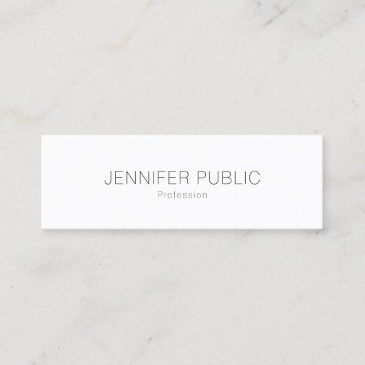 Carte De Visite Mini Moderne minimaliste Design chic Professionnel Plat (Devant)