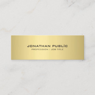 Carte De Visite Mini Moderne minimaliste Élégant Or look simple