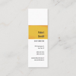 Carte De Visite Mini Moderne minimaliste jaune orangé jaune clair
