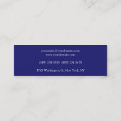 Carte De Visite Mini Moderne Minuit Bleu Plaine Unique mince (Dos)