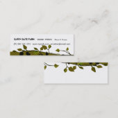 Carte De Visite Mini Moderne organique de branches vertes de feuille (Devant / Derrière)