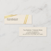 Carte De Visite Mini Moderne Parallèle Faux Gold Stripes Crème Blanc (Devant / Derrière)