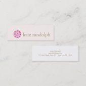 Carte De Visite Mini Moderne Pink Lotus Flower Salon de beauté et Spa (Devant / Derrière)