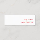 Carte De Visite Mini Moderne Pink Simple Professionnel (Dos)