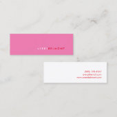 Carte De Visite Mini Moderne Pink Simple Professionnel (Devant / Derrière)