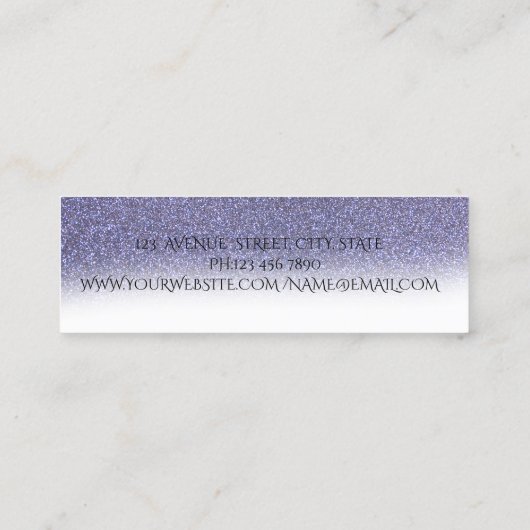 Carte De Visite Mini Moderne, Points, Parties scintillant violette Inst (Dos)