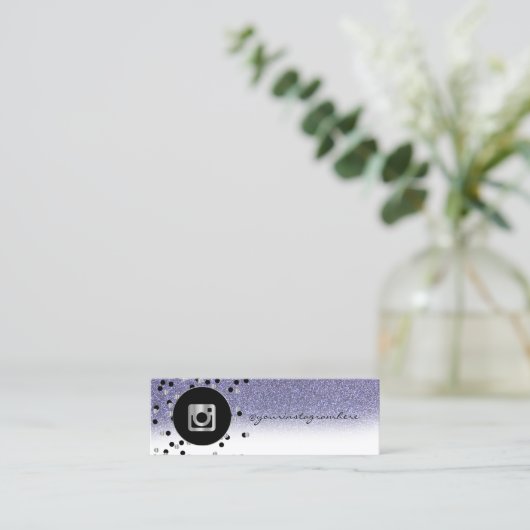 Carte De Visite Mini Moderne, Points, Parties scintillant violette Inst (Debout devant)