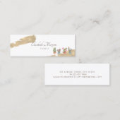 Carte De Visite Mini Moderne professionnel Brush Stroke Succulents (Devant / Derrière)