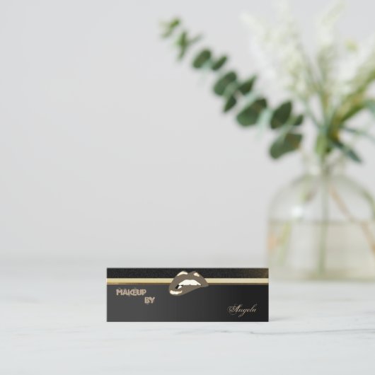 Carte De Visite Mini Moderne Professionnel Chic Luxe -Lips (Debout devant)