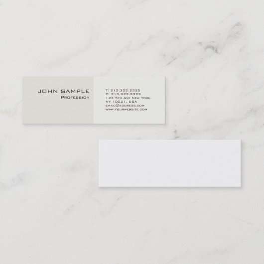 Carte De Visite Mini Moderne professionnel classique simple (Devant / Derrière)