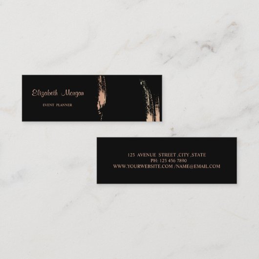 Carte De Visite Mini Moderne Professionnel Design Simple, Brush Stroke (Devant / Derrière)