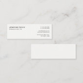 Carte De Visite Mini Moderne Professionnel Élégant Blanc Simple Plain (Devant / Derrière)