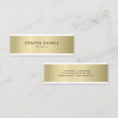 Carte De Visite Mini Moderne professionnel élégant Or look simple simpl (Devant / Derrière)
