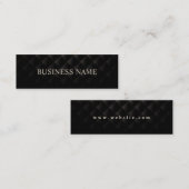 Carte De Visite Mini Moderne Quilé Cuir Noir Professionnel (Devant / Derrière)