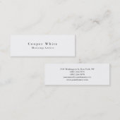 Carte De Visite Mini Moderne Simple Blanc Skinny Maquillage Artiste Sty (Devant / Derrière)