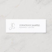 Carte De Visite Mini Moderne simple chic Modèle monogramme tendance (Devant)