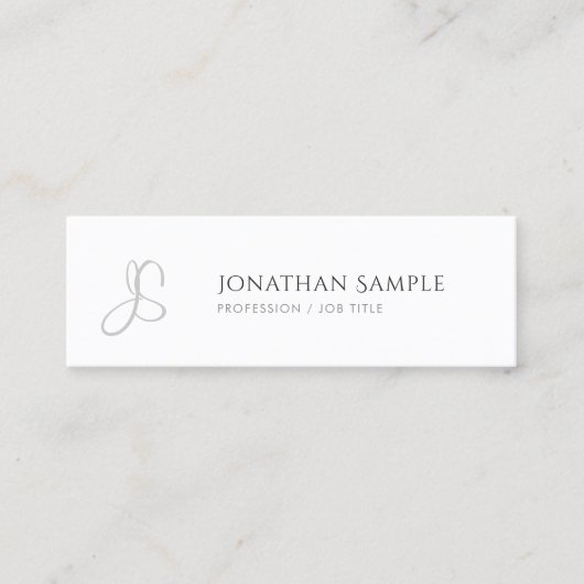 Carte De Visite Mini Moderne simple chic Modèle monogramme tendance (Devant)