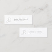 Carte De Visite Mini Moderne simple chic Modèle monogramme tendance (Devant / Derrière)