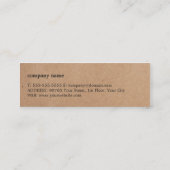 Carte De Visite Mini Moderne simple Cool Kraft Consultant en papier (Dos)