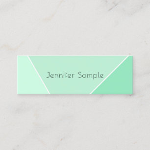 Carte De Visite Mini Moderne Simple Design Élégant Modèle Vert Menthe