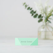 Carte De Visite Mini Moderne Simple Design Élégant Modèle Vert Menthe (Debout devant)