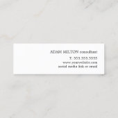 Carte De Visite Mini Moderne simple élégant Grey blanc Consultant (Dos)