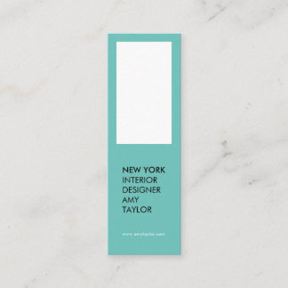 Carte De Visite Mini Moderne simple lumière turquoise élégant