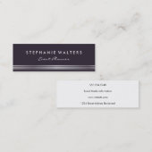 Carte De Visite Mini Moderne simple Métallurgique argent et violet (Devant / Derrière)