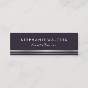 Carte De Visite Mini Moderne simple Métallurgique argent et violet