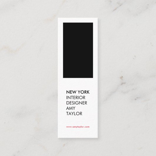 Carte De Visite Mini Moderne simple noir blanc élégant (Devant)