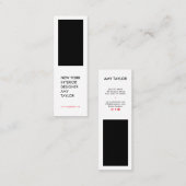 Carte De Visite Mini Moderne simple noir blanc élégant (Devant / Derrière)