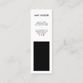 Carte De Visite Mini Moderne simple noir blanc élégant (Dos)