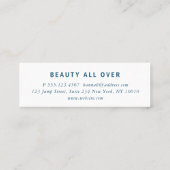 Carte De Visite Mini Moderne, simple, professionnel, salon, bleu (Dos)