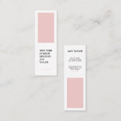 Carte De Visite Mini Moderne simple rose rose élégant design minimal (Devant / Derrière)