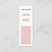 Carte De Visite Mini Moderne simple rose rose élégant design minimal (Dos)