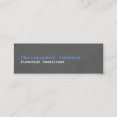 Carte De Visite Mini Moderne Simple Texture Grey Blue Consultant (Devant)