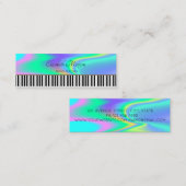 Carte De Visite Mini Moderne, Touches de piano, Enseignant de musique h (Devant / Derrière)