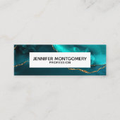 Carte De Visite Mini Moderne Turquoise & Or Agate Pierre Conception abs (Devant)