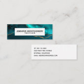 Carte De Visite Mini Moderne Turquoise & Or Agate Pierre Conception abs (Devant / Derrière)