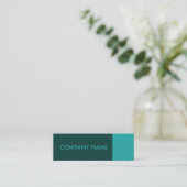 Carte De Visite Mini Moderne vert turquoise (Debout devant)