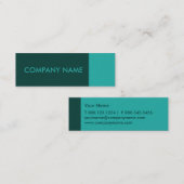 Carte De Visite Mini Moderne vert turquoise (Devant / Derrière)
