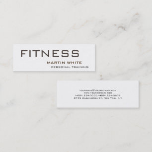 Carte De Visite Mini Moderne White Personal Trainer Salle De Sport Body