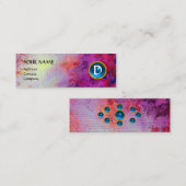 Carte De Visite Mini MON MONOGRAM brillant fuchsia violet bleu (Devant / Derrière)